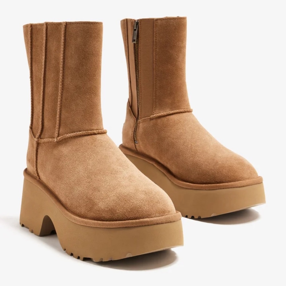 New Women’s UGG Classic Twin Seam New Heights boots (Chestnut) - Picture 4 of 11